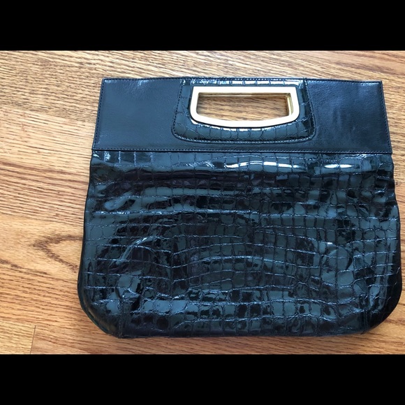 NWOT Patent Leather Snake Fold Over Clutch - Picture 2 of 12